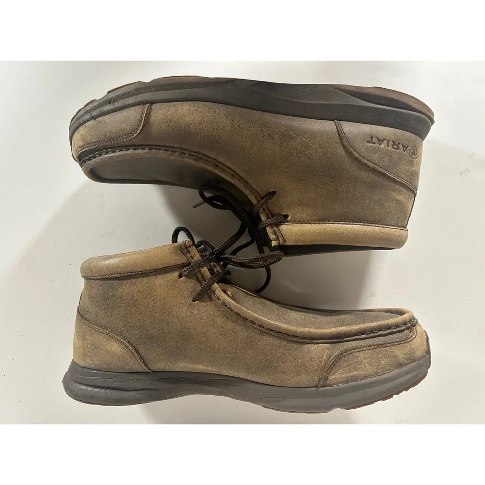 Ariat Spitfire Mens Brown Leather Chukka Moc Toe Boots 10021723 Size 13 D